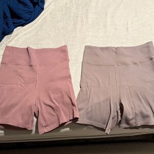 Abercrombie & Fitch Women's Mauve and Taupe Bike Shorts